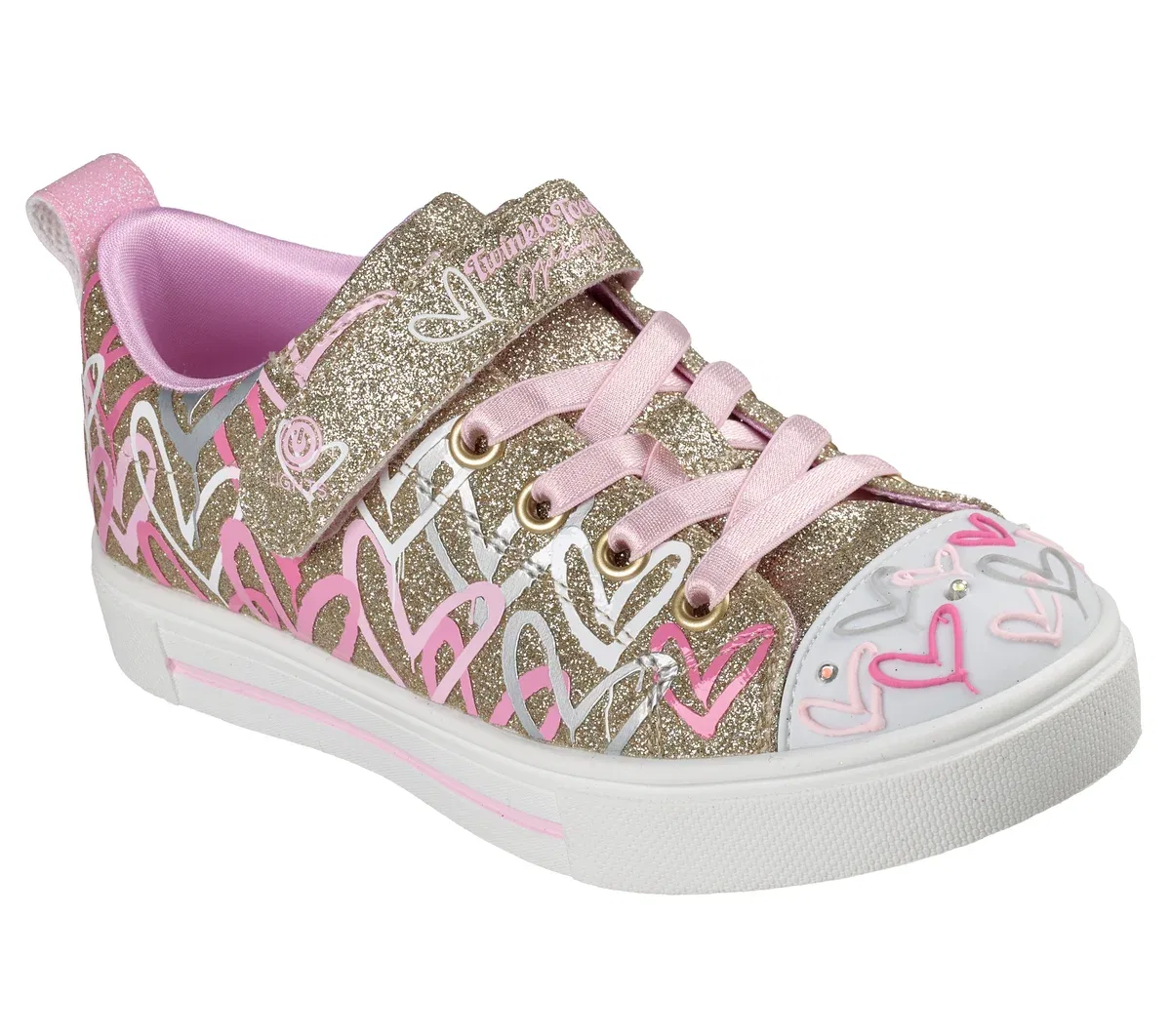 Детские кроссовки Twinkle Toes JGoldcrown Twinkle Sparks - Love Medley Skechers, золотой/мультиколор — фото 4