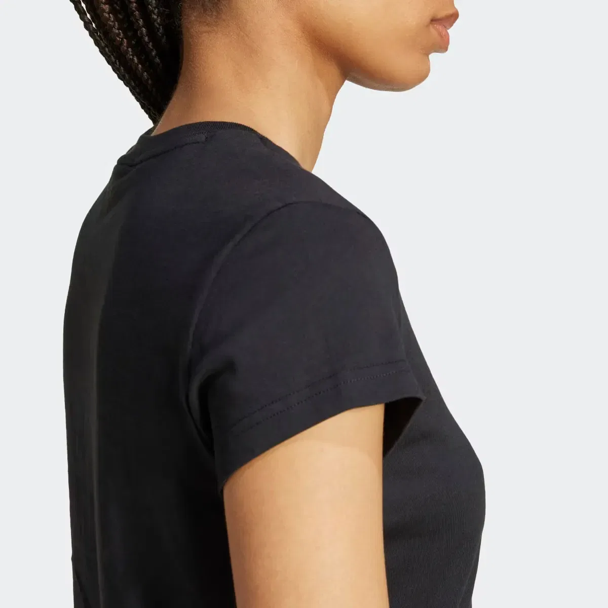 Женская футболка хлопковая Trefoil Essentials adidas, Negro — фото 4