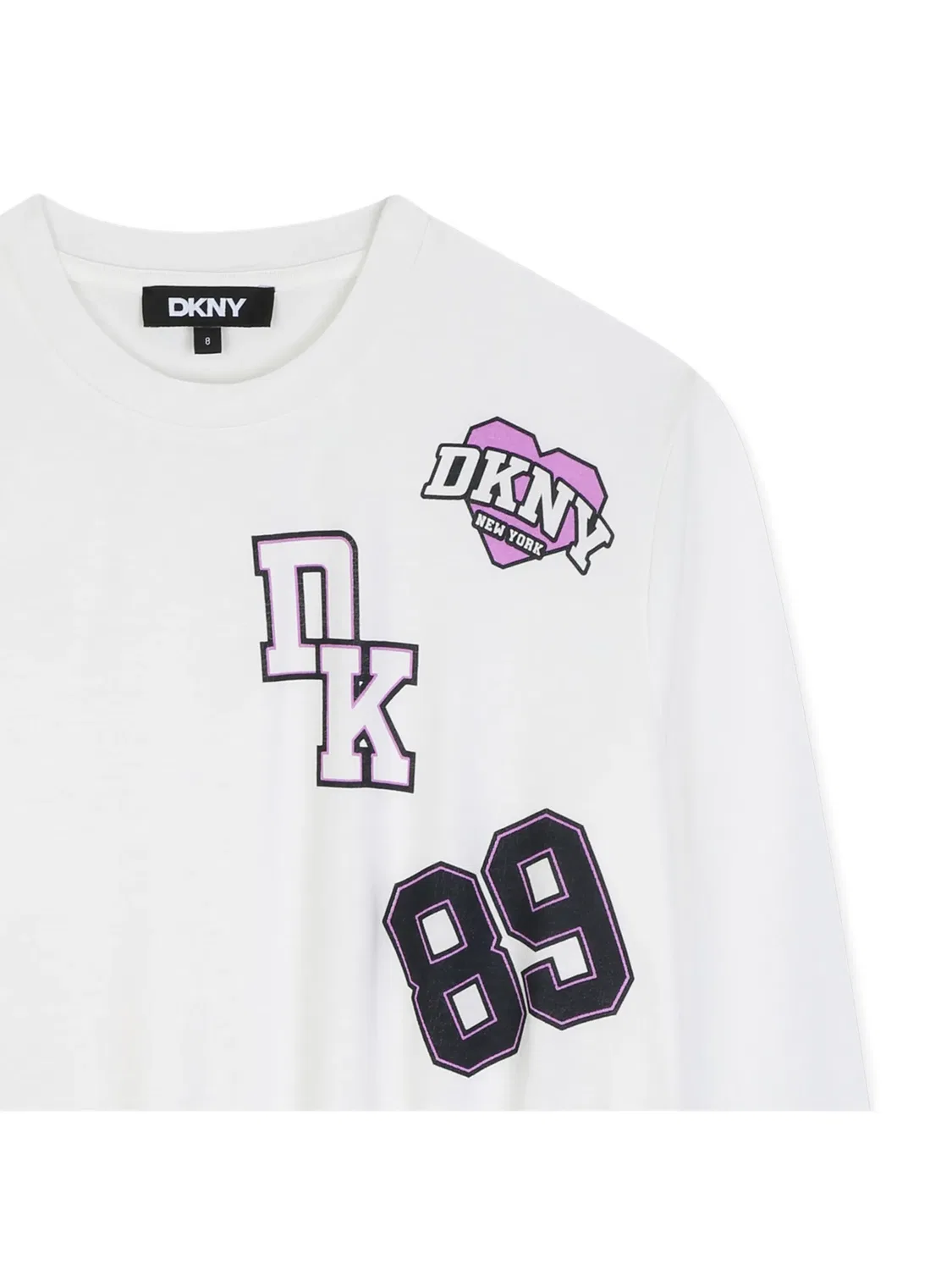 Футболка с эластичным подолом и логотипом Dkny Kids, белый — фото 3