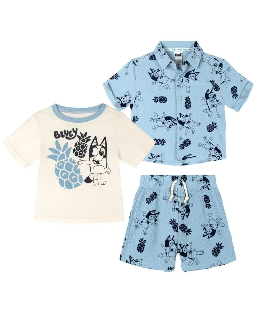 Комплект из рубашки, футболки и шорт Bluey Bluey Blue White