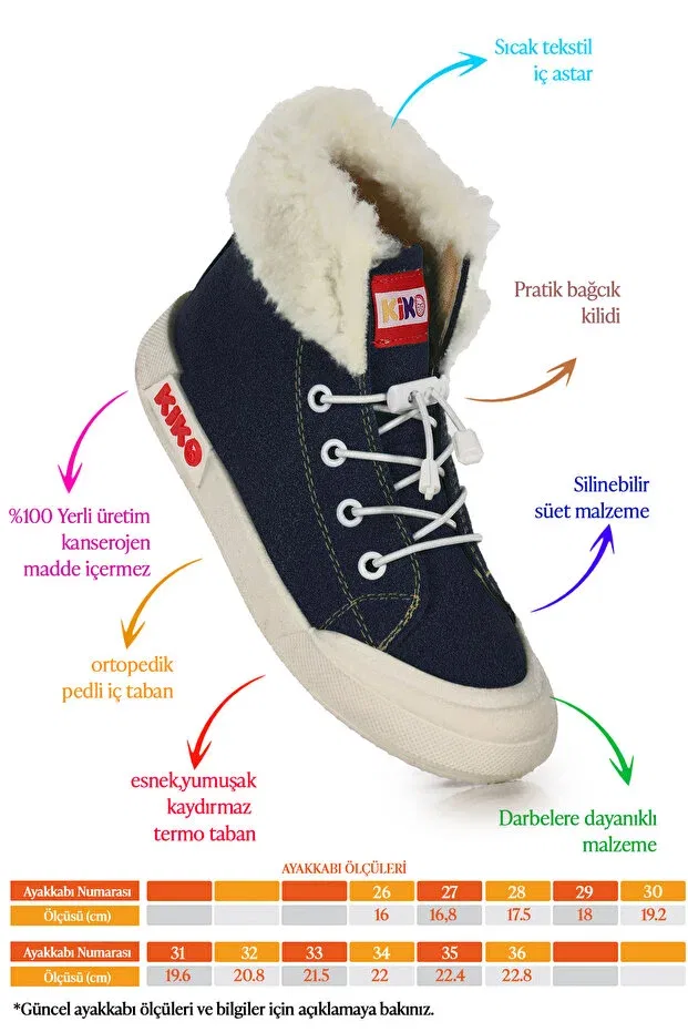 Детские ботинки для девочек повседневные на эластичных шнурках Kiko Kids, Navy Blue — фото 2