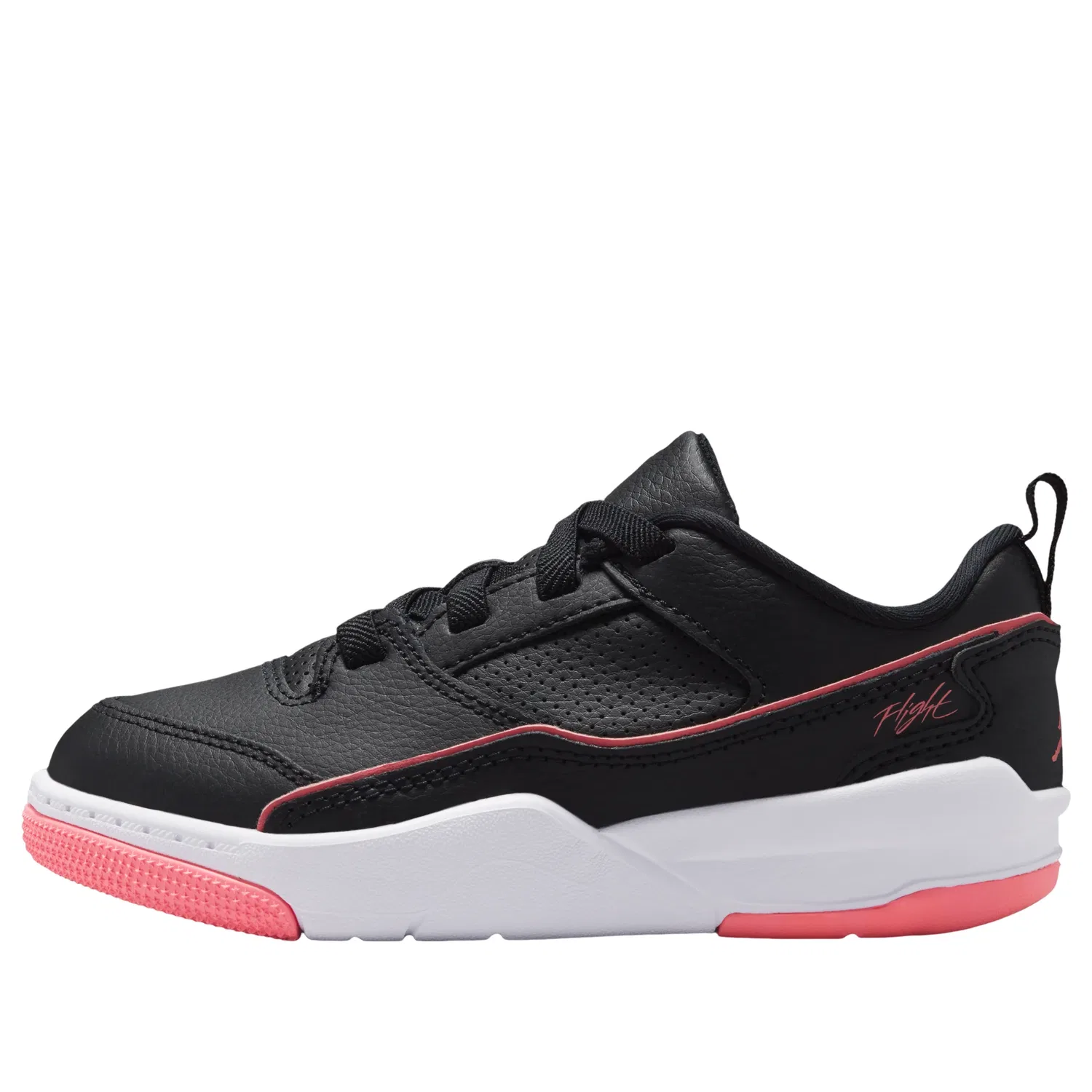 Детские кроссовки с текстильным верхом Flight Court 'Black White Pink Gaze' Jordan, Black/White/Pink Gaze