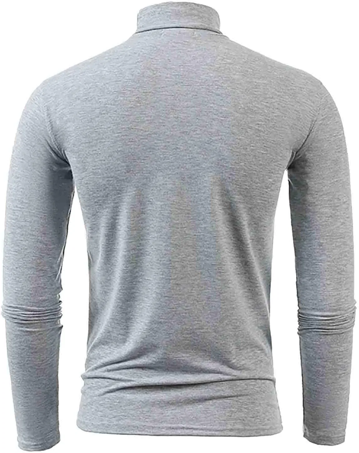 Мужская облегающая футболка с имитацией водолазки Slim Fit, Grey — фото 3