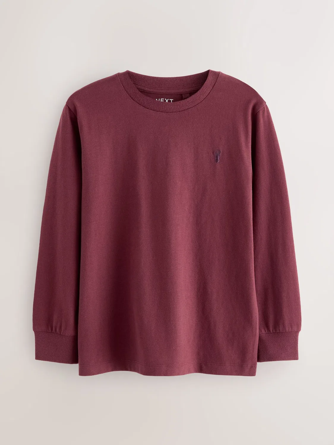 Футболка с длинным рукавом Stag Logo, 4 штуки Next, Berry Red/Grey/White/Blue — фото 2