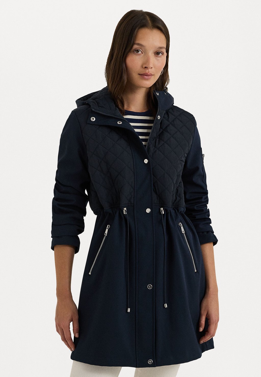 

Парка QUILTED-TRIM HOODED JACKET Ralph Lauren, синий