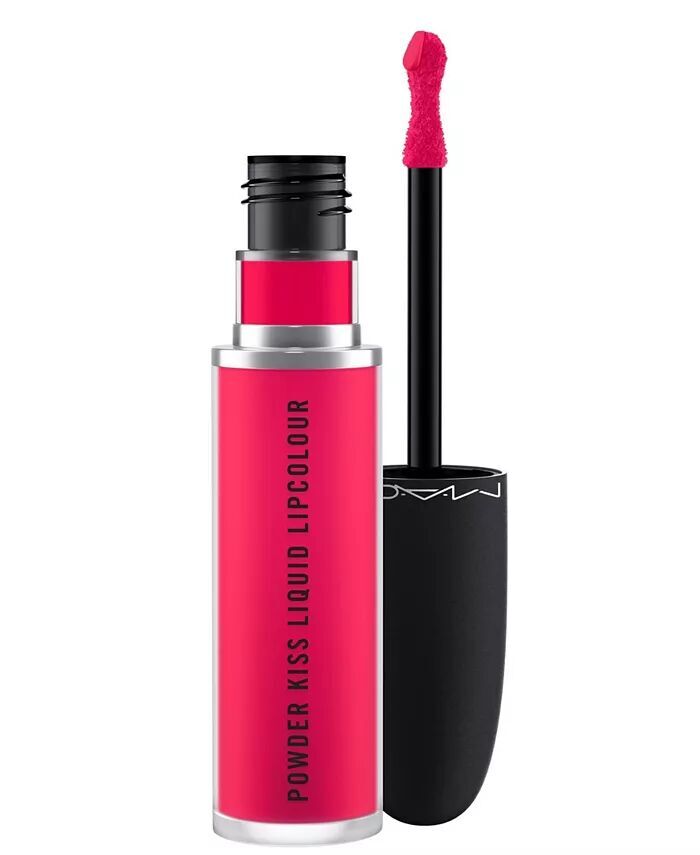 

Жидкая губная помада Powder Kiss, 0,67 унции Mac, цвет Billion $ Smile (bright fluorescent pink)