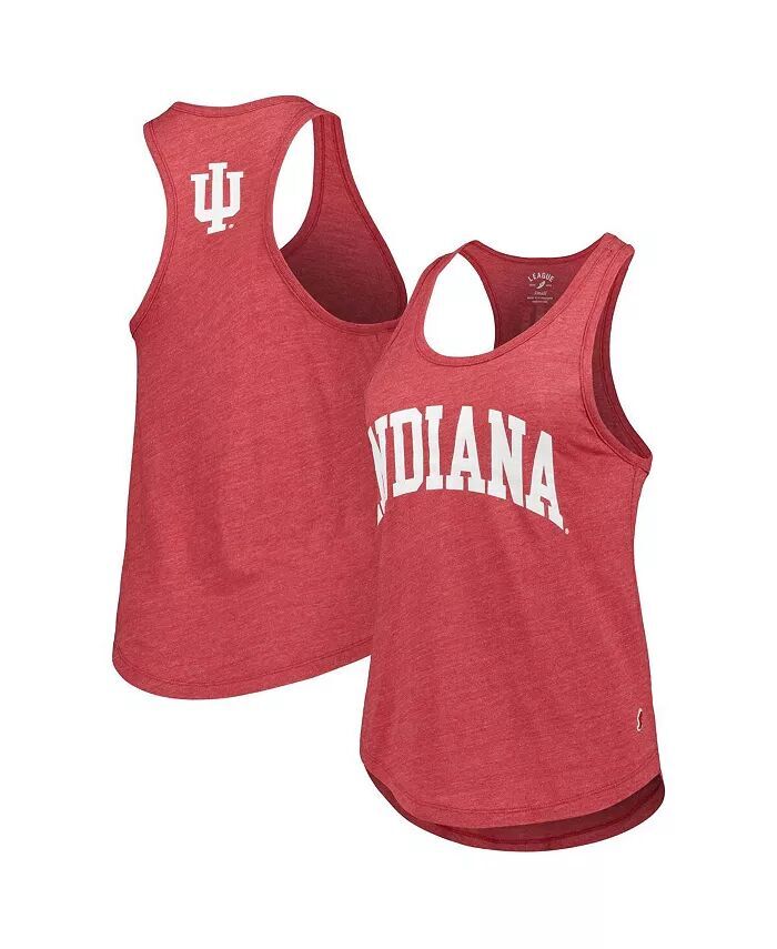 

Женские чулки Heather Crimson Indiana Hoosiers Two-Hit Intramural Tri-Blend с овальным вырезом и открытой спиной-борцовкой League Collegiate Wear