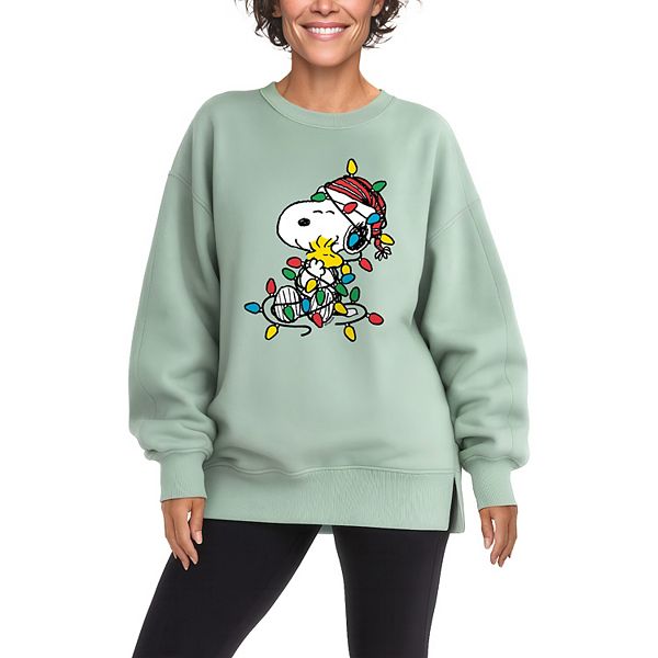 

Женский оверсайз флисовый свитшот peanuts snoopy & woodstock Licensed Character, Seafoam