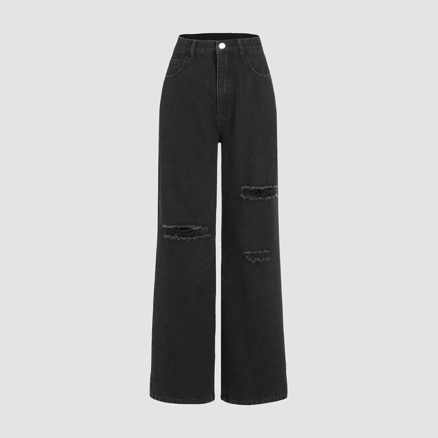 Женские джинсы Wide Leg High Waisted Baggy с эффектом потертости — фото 4