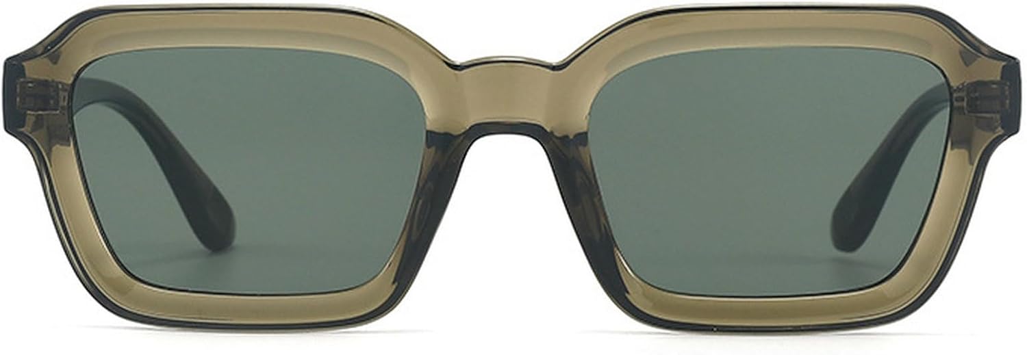 

Ретро-солнцезащитные очки квадратной формы для женщин и мужчин, винтажные, 70-х, 80-х, 90-х годов, шестиугольные, с защитой от УФ-излучения UV400, ретро-прямоугольные mincl, Green