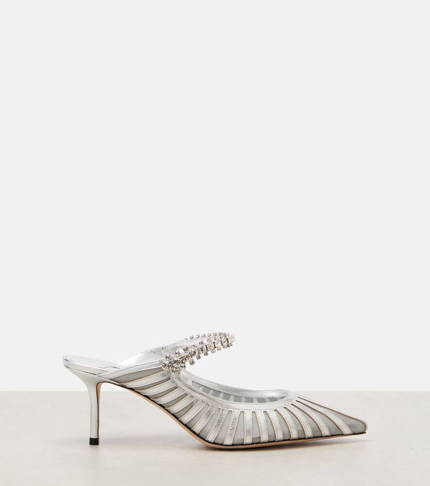 Босоножки Bing 65 из металлизированной кожи и сетки Jimmy Choo, Silver — фото 4