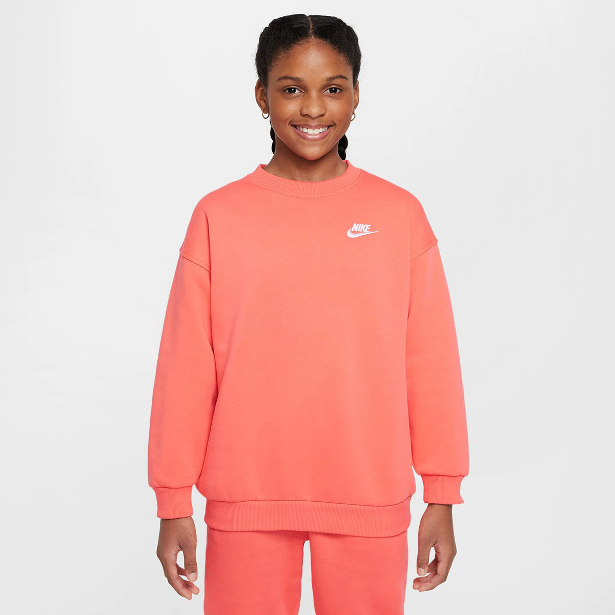 

Толстовка Nike Sportswear Club Fleece для девочек, коралловый