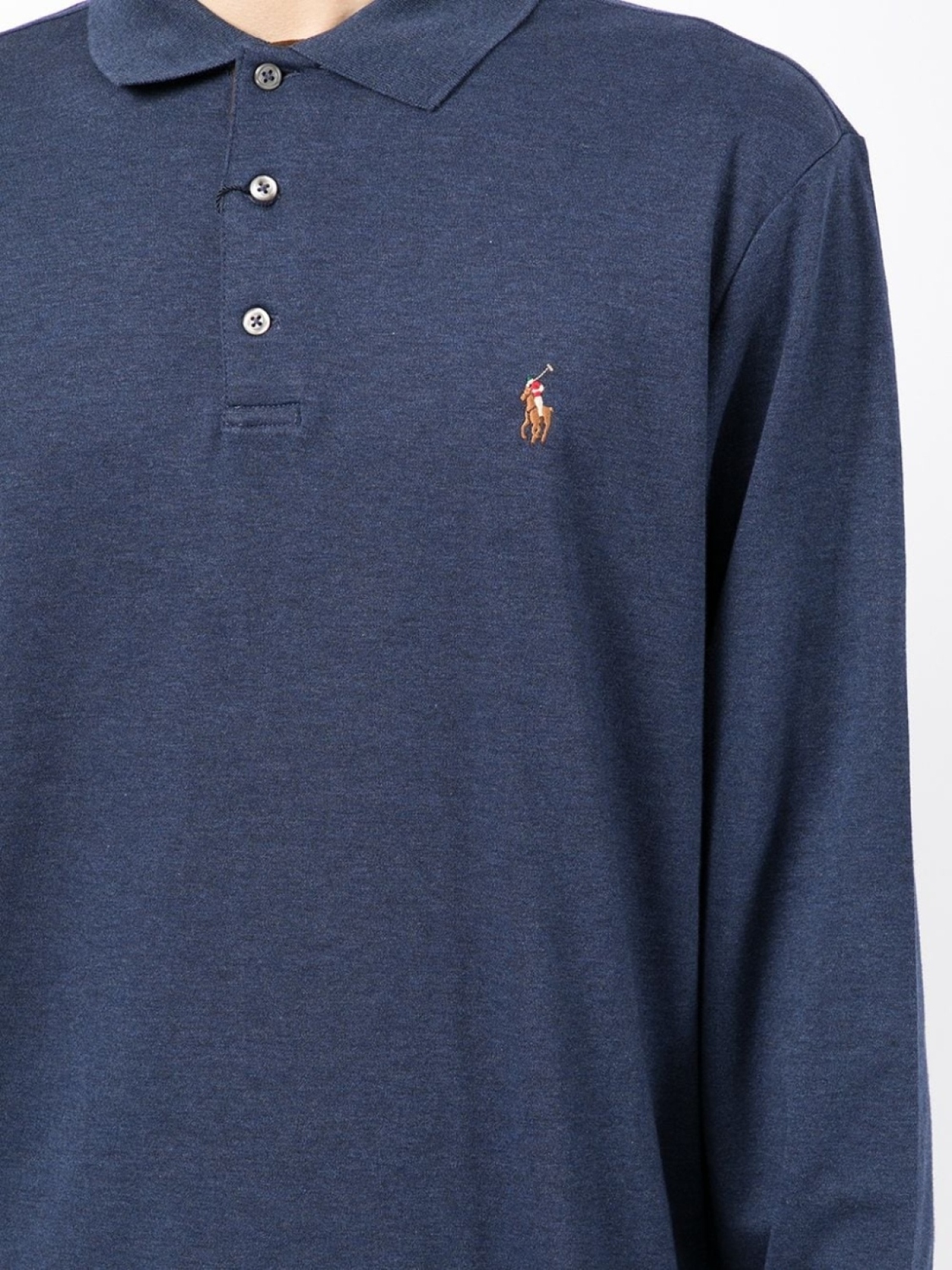 Polo Ralph Lauren рубашка поло с длинными рукавами и вышитым логотипом, синий