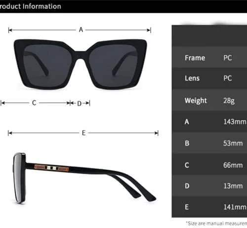 

Винтажные квадратные солнцезащитные очки «кошачий глаз» для женщин, солнцезащитные очки для мужчин, очки для вождения с защитой от УФ-излучения UV400 MTZJH, Gray