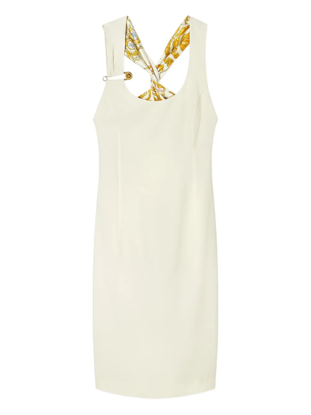 

Мини-платье с перекрещивающимися бретелями на спине VERSACE, белый