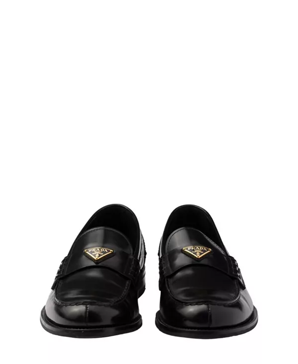Мужские лоферы из матовой кожи Prada, черный — фото 4