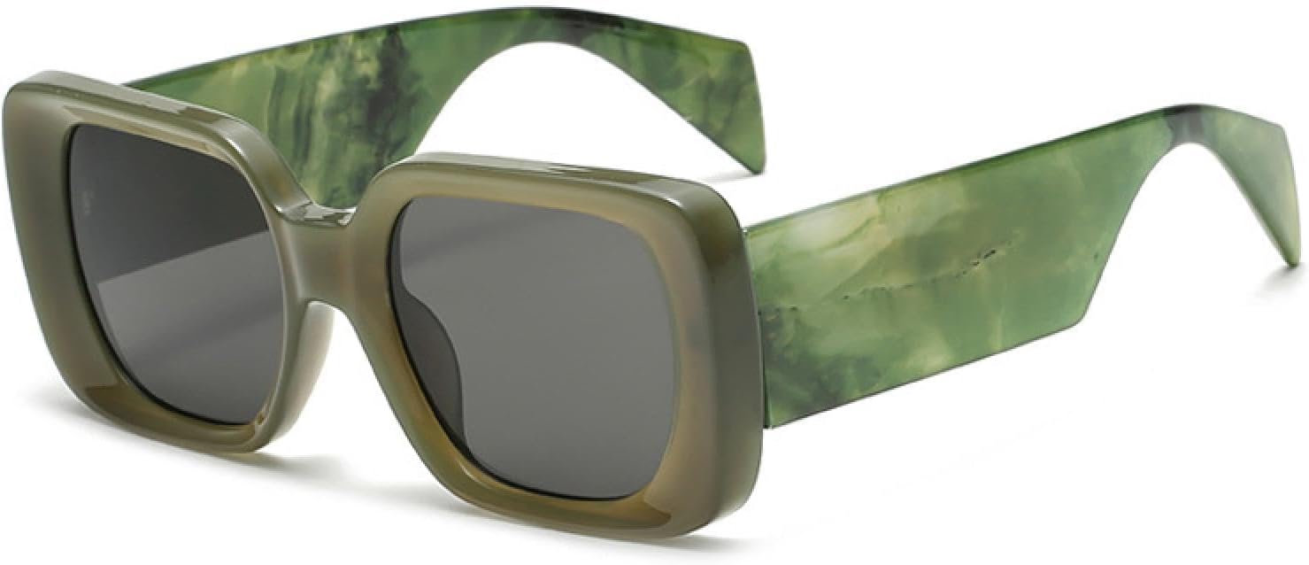 

Модные женские солнцезащитные очки большого размера, желейного цвета, ретро-узор, широкие дужки; мужские градиентные очки, защита от УФ-излучения UV400 VVTWSSW, Olive Green Gray