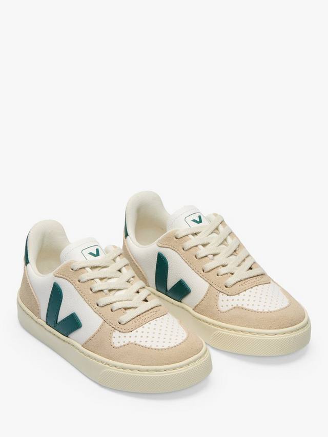 Детские кроссовки V-10 со шнуровкой VEJA, White/Almond — фото 2