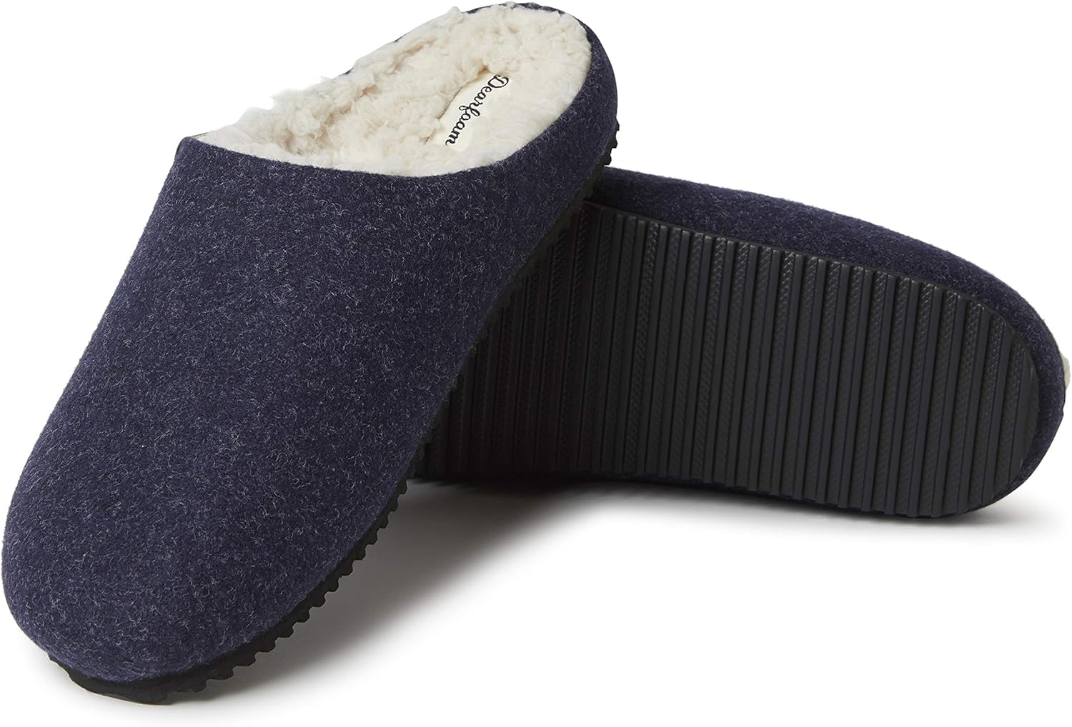 

Мужские тапочки Dearfoams Microwool с формованной стелькой, темно-синий