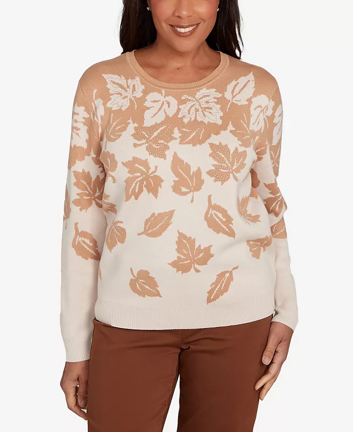 

Женский свитер Mount Laurel Falling Leaf с длинными рукавами Alfred Dunner, коричневый