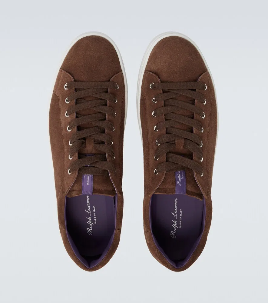 Замшевые кроссовки Ralph Lauren Purple Label, коричневый — фото 4