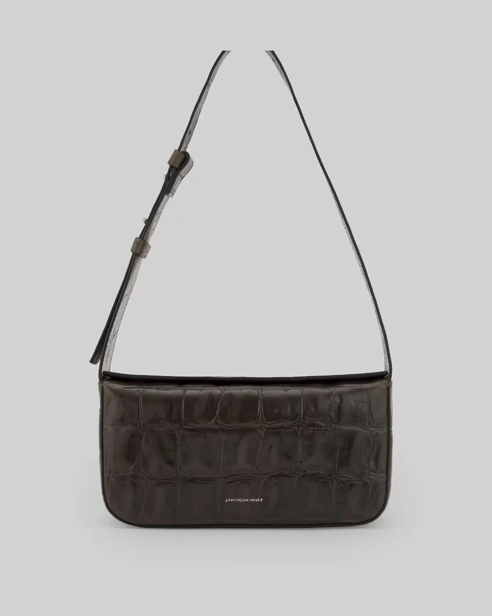 

Женская сумка через плечо с эффектом кокоса из ответственной кожи Adolfo Dominguez, светло-серый