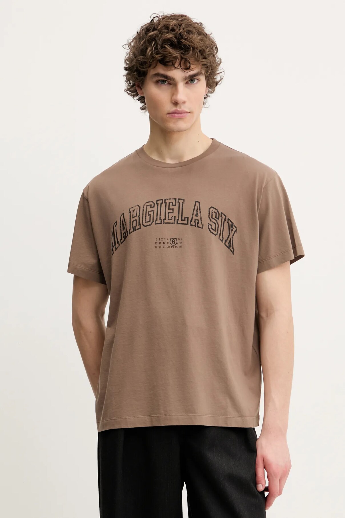 

Футболка хлопковая Mm6 Maison Margiela, коричневый