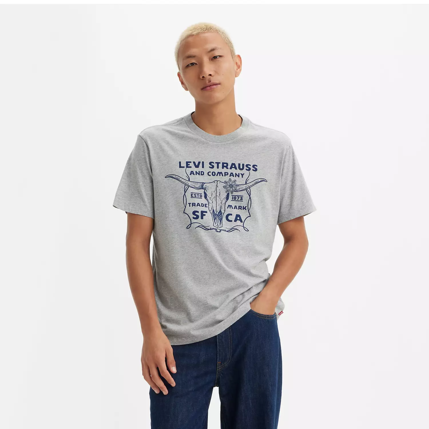 

Классическая футболка с графическим рисунком Levi's, серый