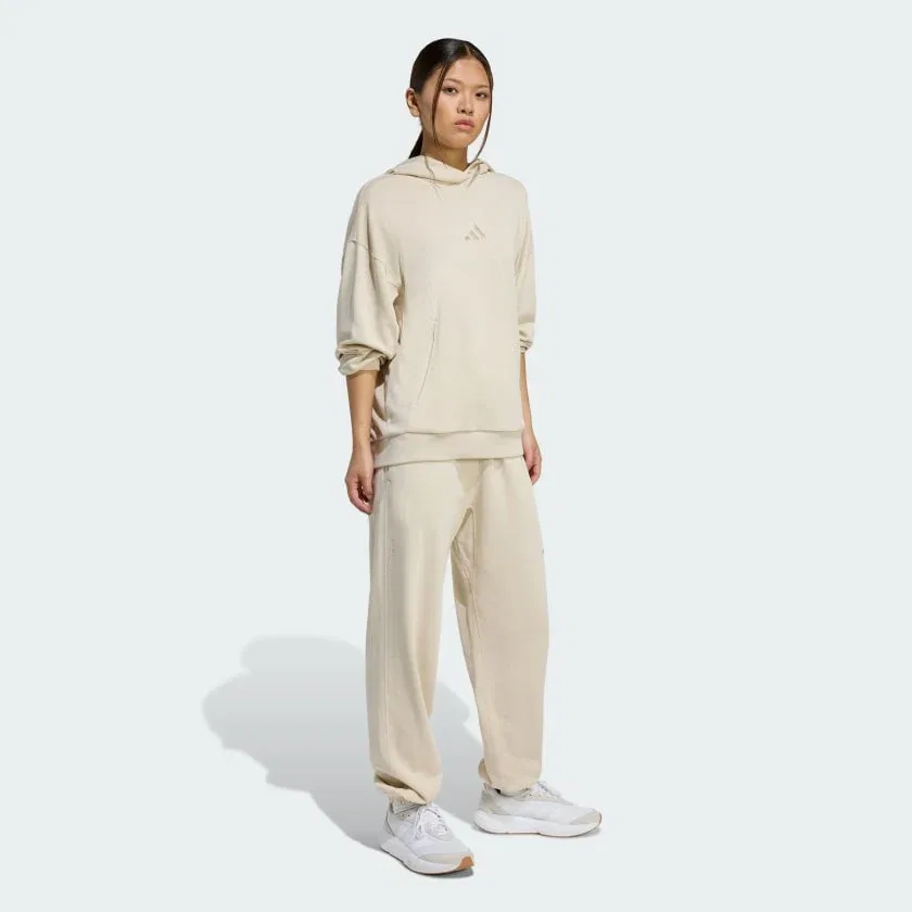 Женские брюки свободного кроя из хлопкового футера adidas ALL SZN, черный — фото 3