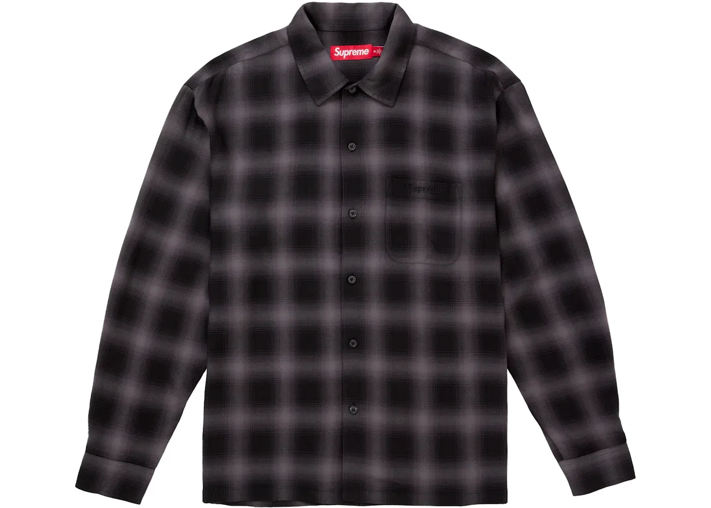 Мужская рубашка с принтом Supreme Shadow Plaid, Black