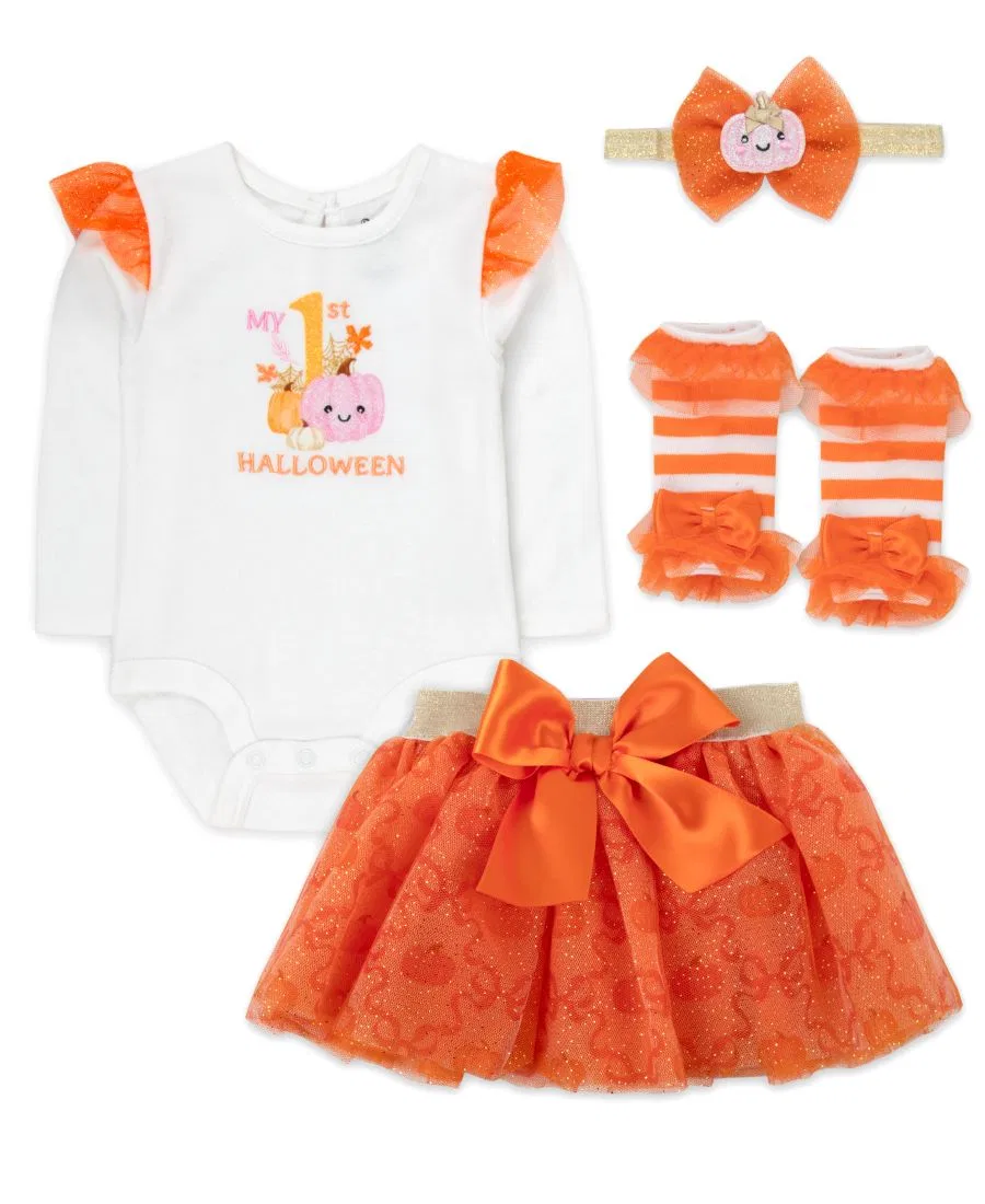 Комплект из 4 предметов My 1st Halloween, боди, юбки, гетры и повязка Baby Essentials, White