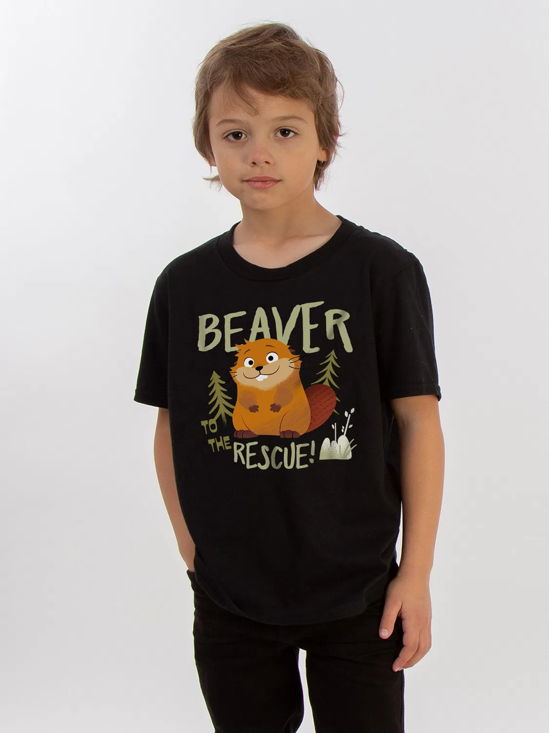 Футболка с принтом Hoppers Beaver To The Rescue Brands In, черный — фото 2
