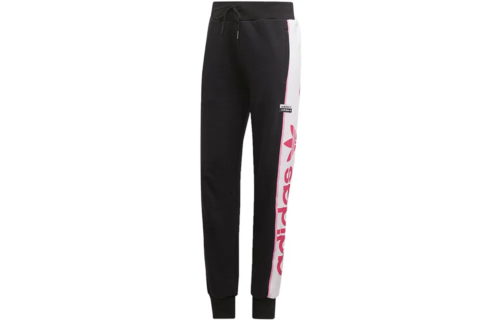 Женские трикотажные спортивные штаны с манжетами Adidas Originals, Black