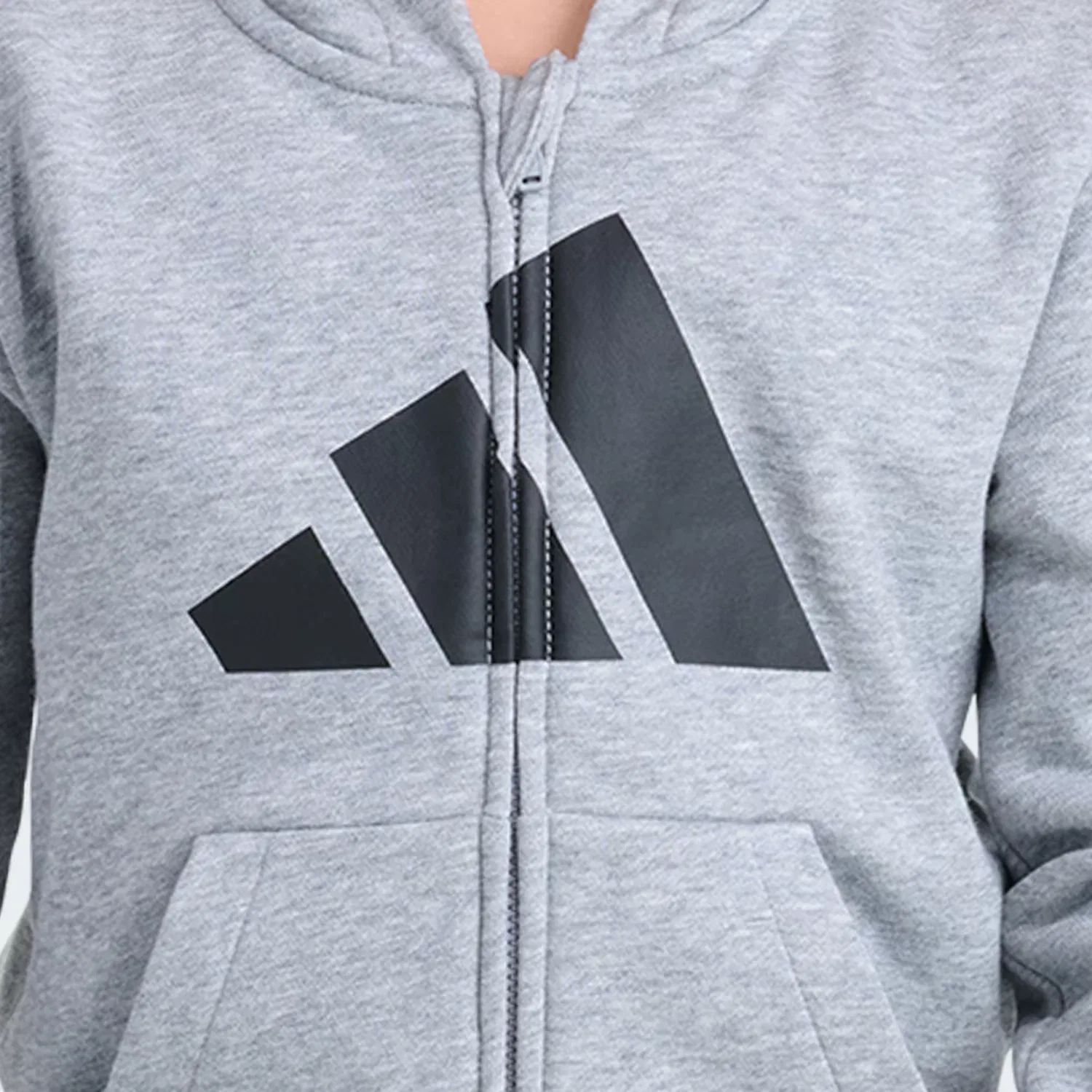 Детский комплект на флисе из 2 предметов Essential Fleece Big Logo Adidas Sportswear, серый меланж — фото 3