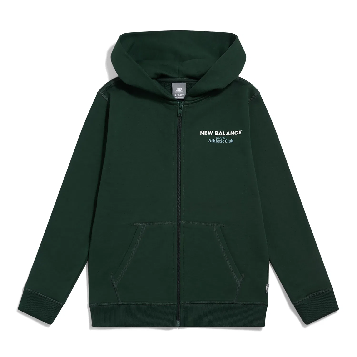 Детское худи на молнии с капюшоном с принтом Sports Club Graphic New Balance, Nordic Green