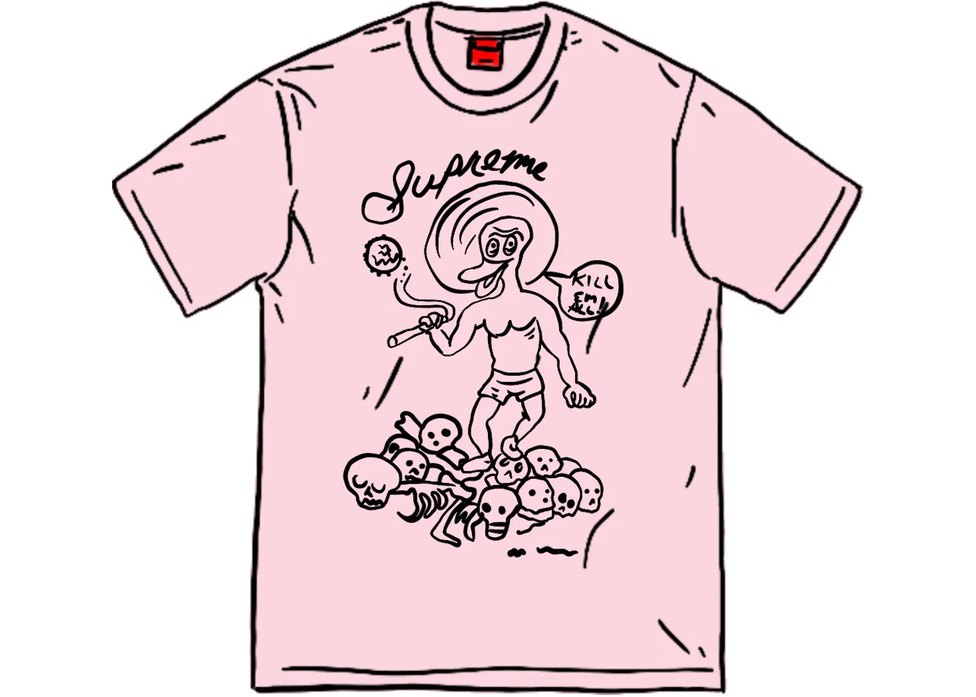Мужская футболка с принтом Kill Em All Supreme, Light Pink
