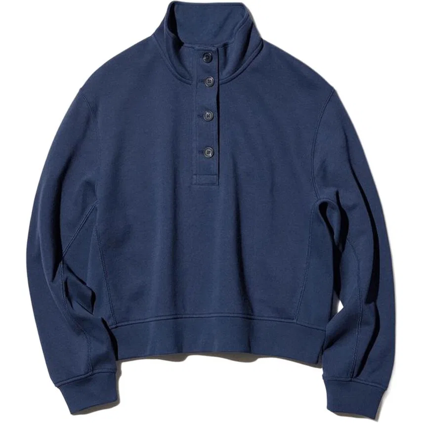Женский свитшот с воротником-стойкой UNIQLO, 69 Navy Blue