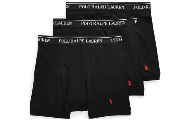 Мужские боксеры с принтом, комплект из 3 штук, Polo Ralph Lauren, Black