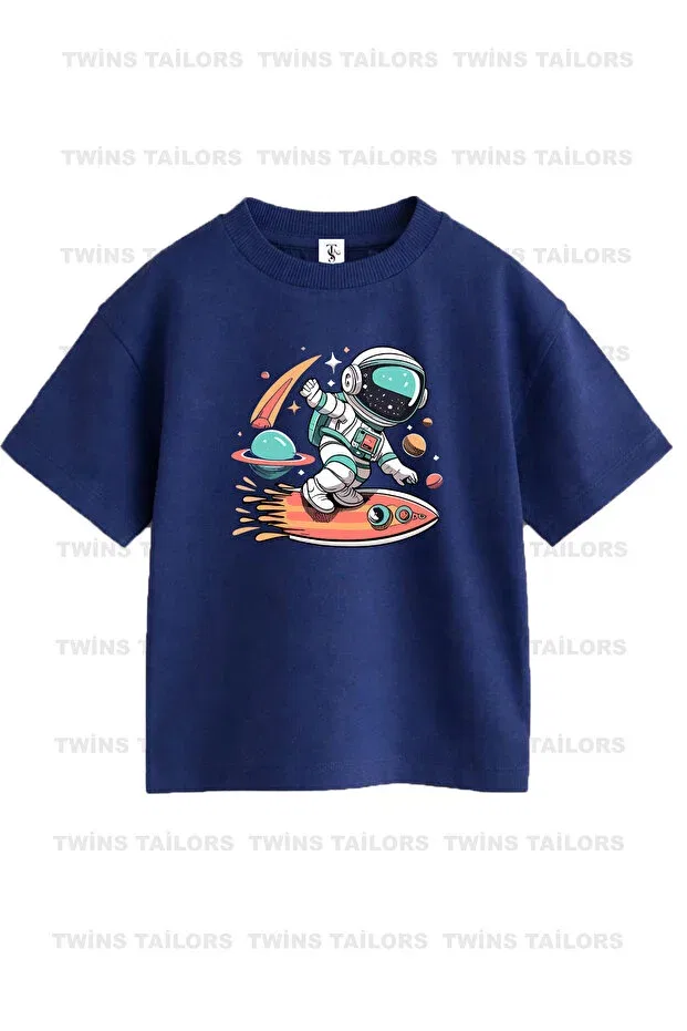 Детский комплект футболок для девочек с принтом Game Console And Astronaut Twins Tailors, Beige — фото 4