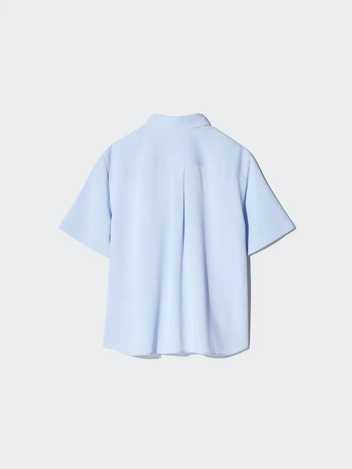 Блузка Uniqlo, из вискозы, светло-голубой — фото 4
