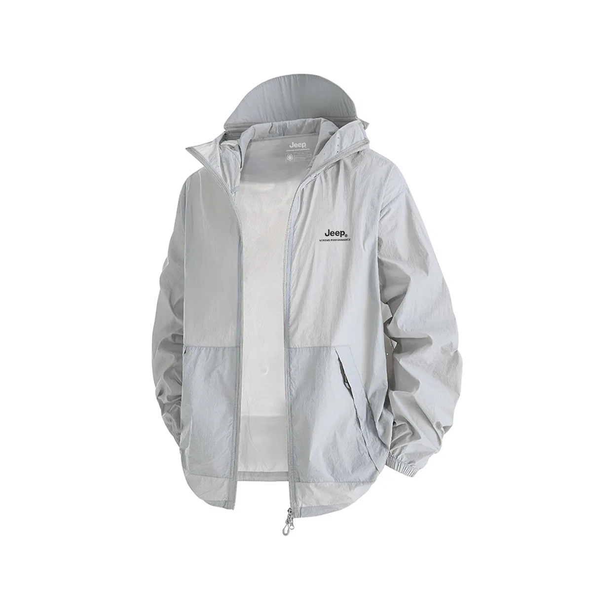 Детская ветровка с капюшоном из футера Jeep, Heather Grey