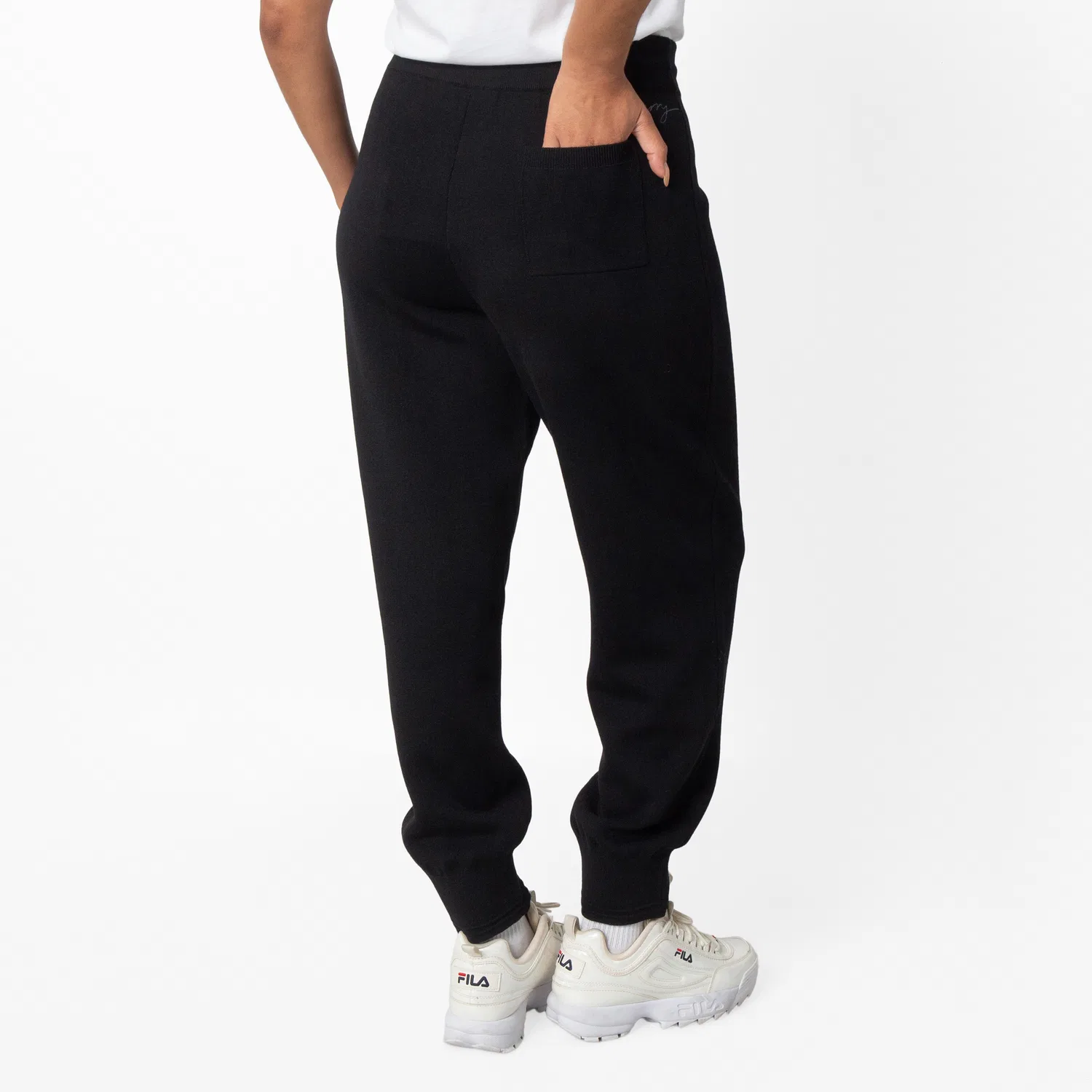 Брюки спортивные с вышитым логотипом Logo Embroidered Knitted Track Pants Burberry, Black — фото 4