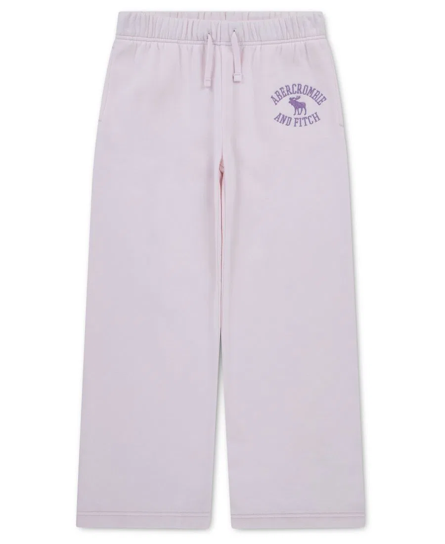 Штаны из флиса свободного кроя с низкой посадкой Logo Low-Rise Baggy Fleece Pants abercrombie kids, Purple