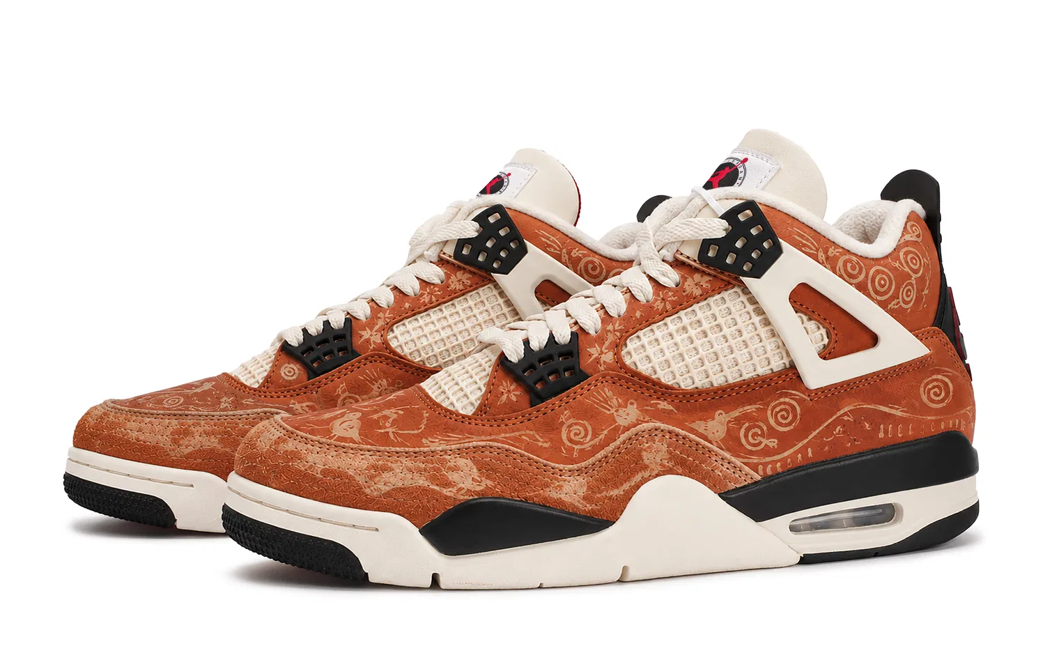Детские кроссовки для мальчиков и девочек с принтом, модель Air Jordan 4 Retro OG Flight Club, Jordan, Red — фото 4