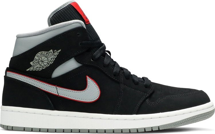 

Кроссовки Air Jordan 1 Mid Black Grey, черный