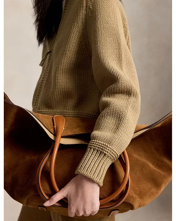 Женский свитер с длинным рукавом Full Zip Cardigan Ralph Lauren, Khaki — фото 4