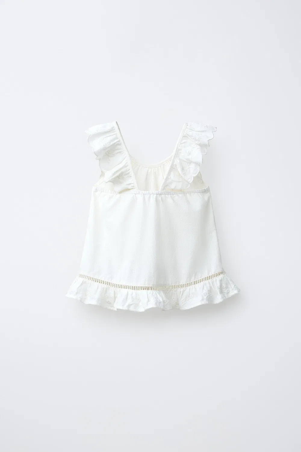 РОМАНТИЧЕСКИЙ ТОП С ВЫШИВКОЙ ZARA, Oyster-White — фото 2