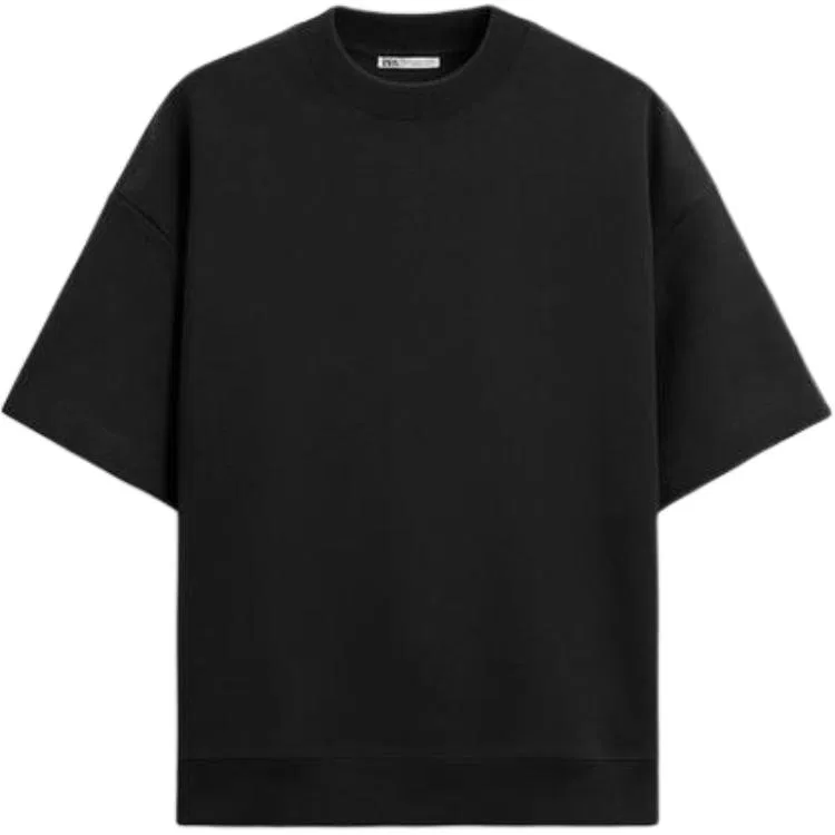 Мужская футболка с круглым вырезом Black ZARA, Black