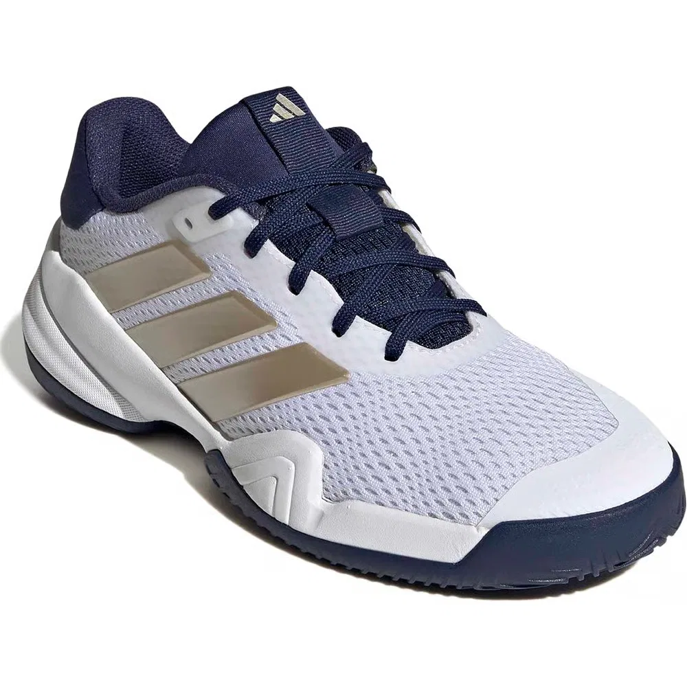 Детские теннисные кроссовки Barricade Adidas, White/Metallic/Blue