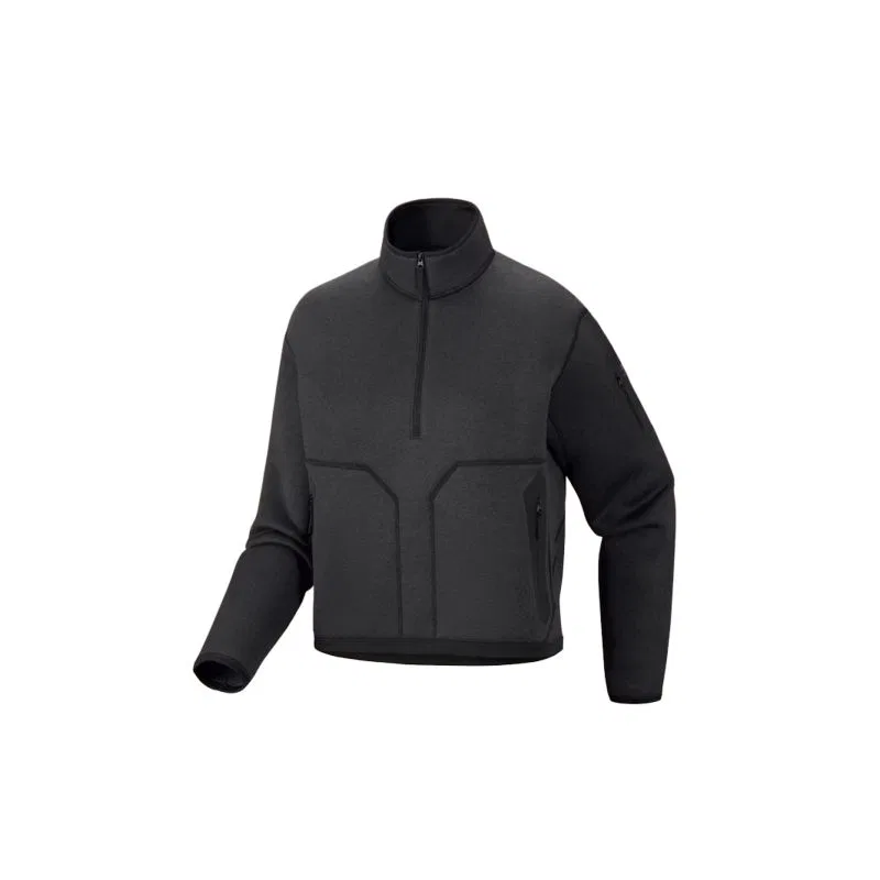 Женский флисовый топ с воротником-стойкой Covert Arcteryx, Black Gray/Black Heather